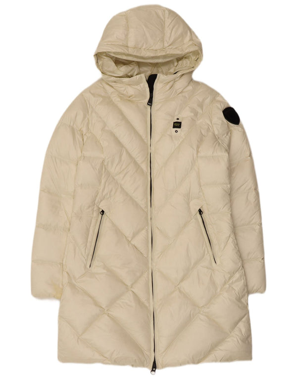 Blauer Womens Hooded Padded Coat UK 16 Large White Polyamide