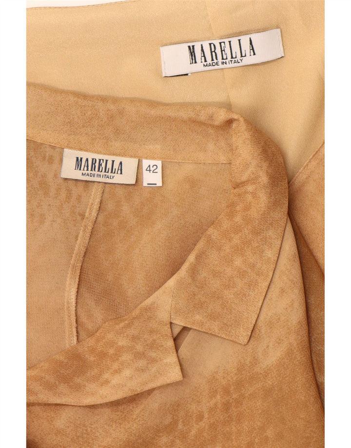 Marella Womens 2 Piece Set IT 42 Medium Beige Animal Print Viscose