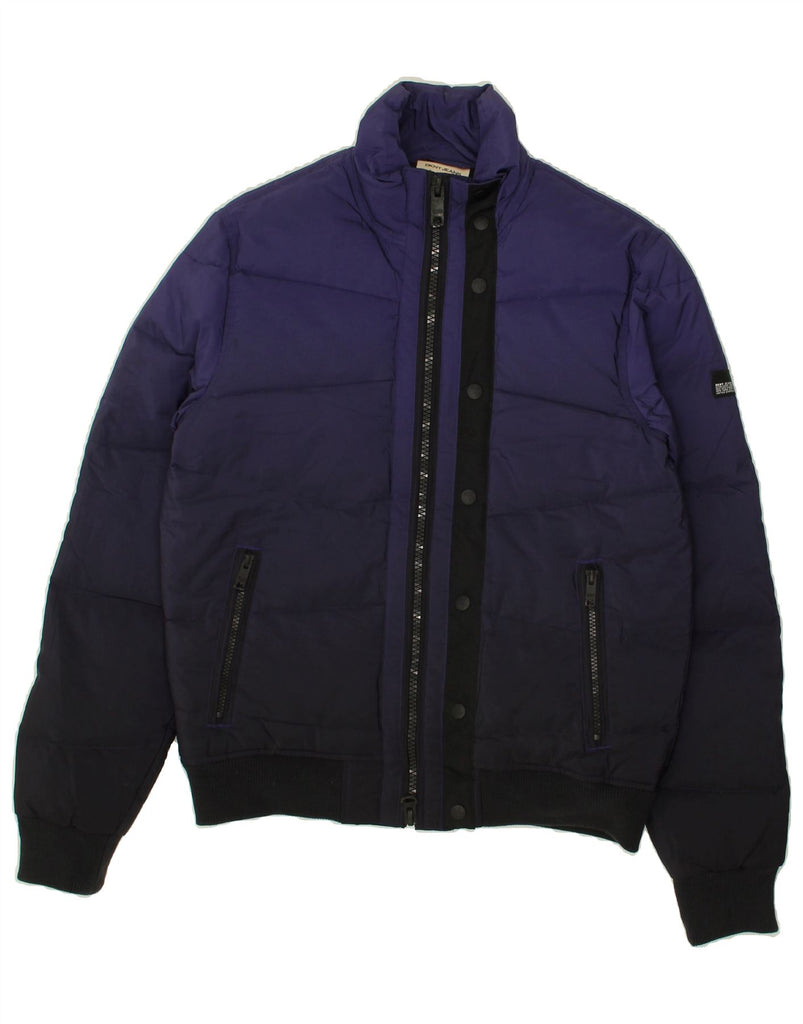 DKNY Womens Padded Jacket UK 10 Small Navy Blue Colourblock Polyester | Vintage Dkny | Thrift | Second-Hand Dkny | Used Clothing | Messina Hembry 