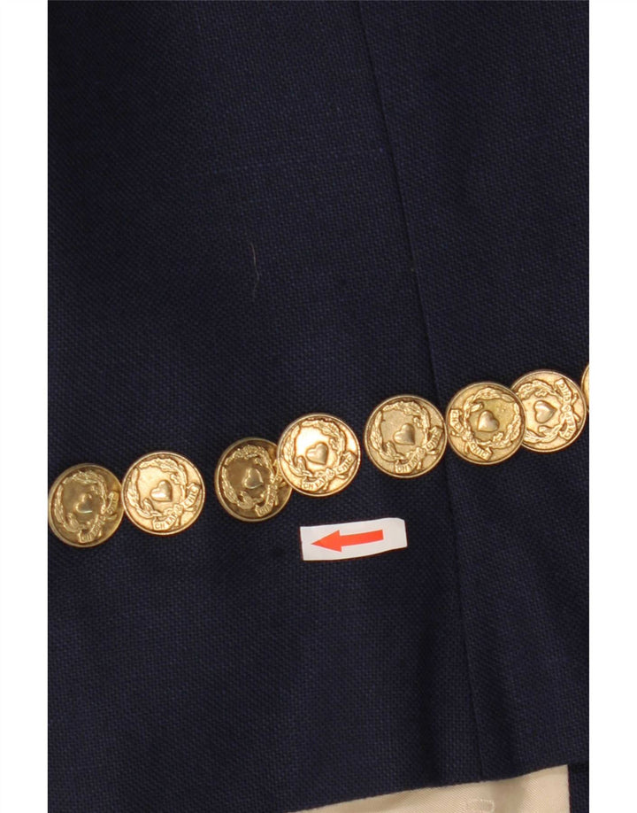 Moschino Womens 3 Button Short Sleeve Blazer Jacket UK 14 Large Navy Blue
