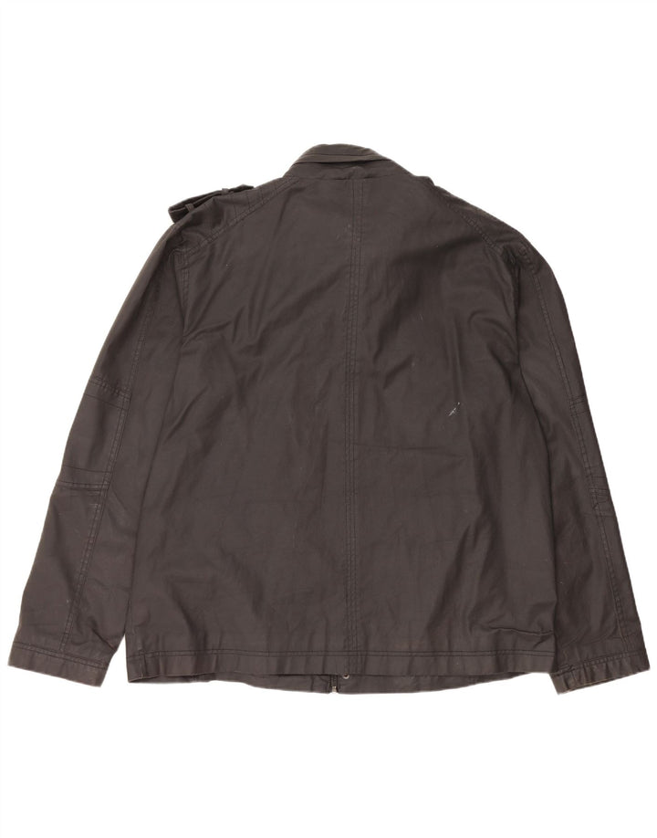 Vintage Mens Military Jacket UK 42 XL Black Cotton