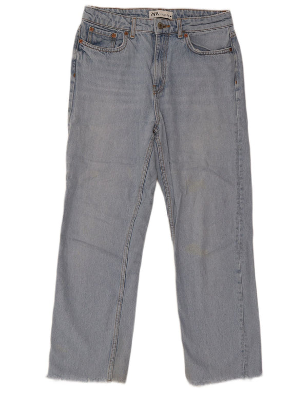 Zara Womens Cropped Jeans EU 38 Small W28 L25 Blue Cotton