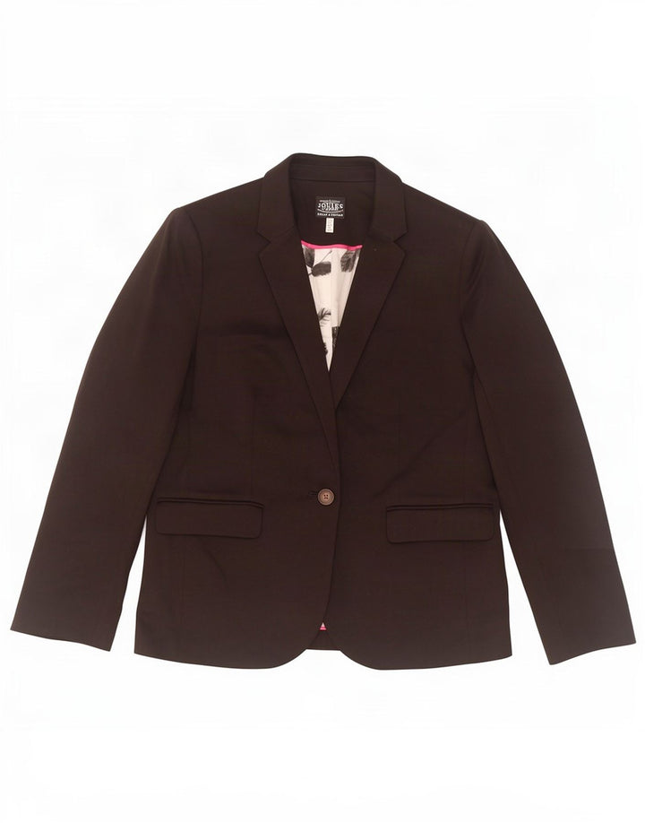 Joules Womens 1 Button Blazer Jacket UK 14 Large Black Polyester