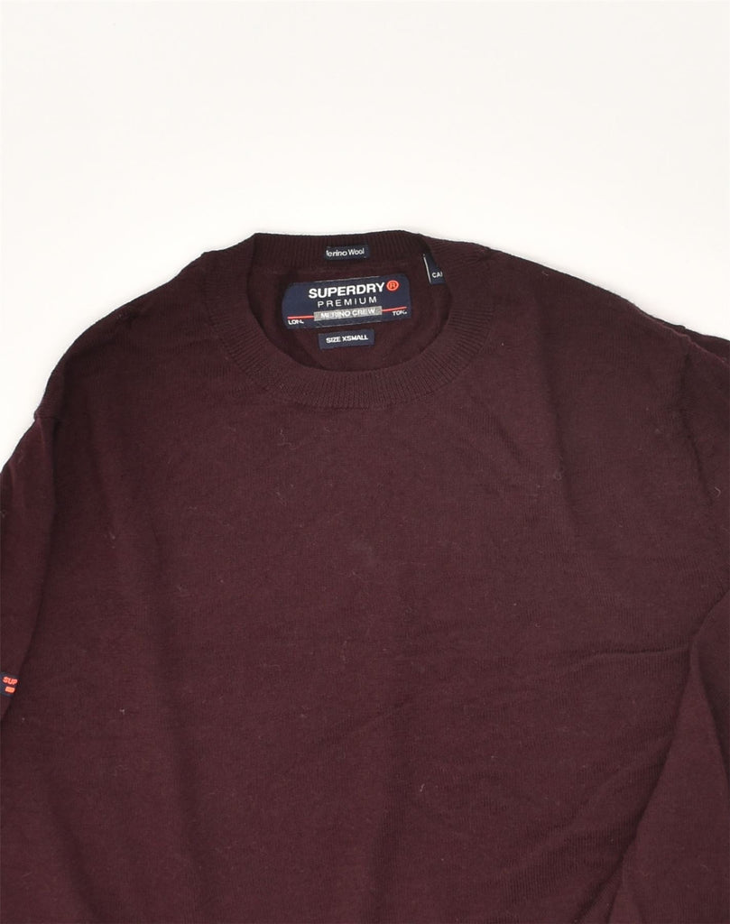 SUPERDRY Mens Crew Neck Jumper Sweater XS Maroon Wool | Vintage Superdry | Thrift | Second-Hand Superdry | Used Clothing | Messina Hembry 