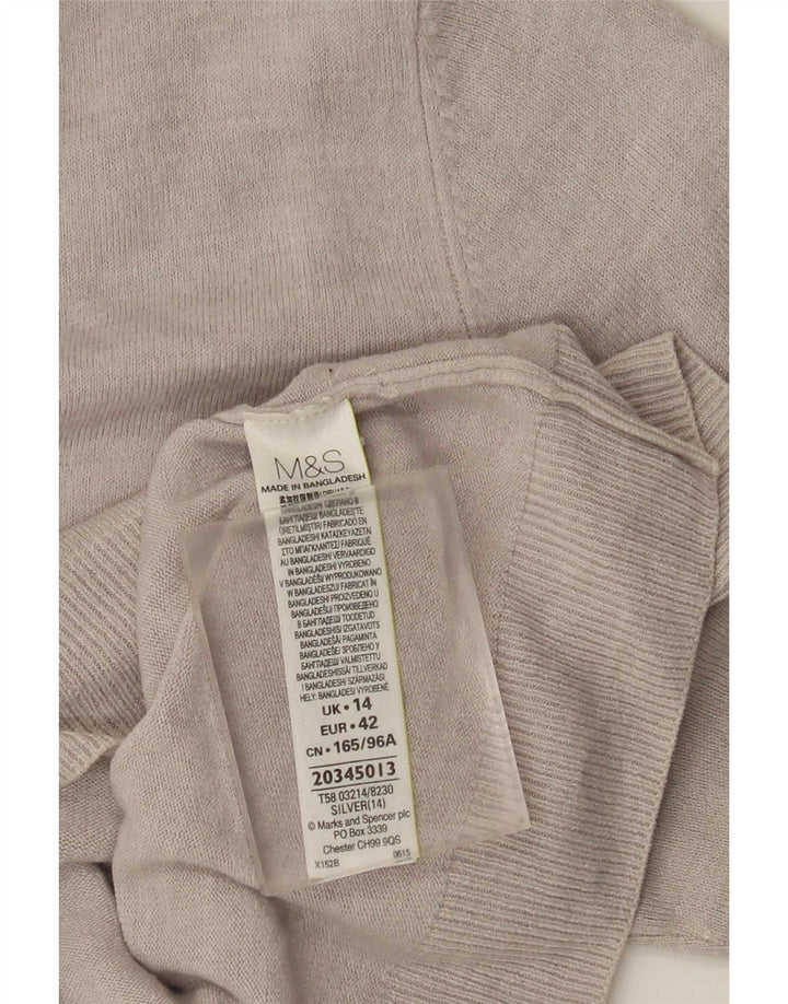 Marks & Spencer Womens Cardigan Sweater UK 14 Large  Grey Acrylic
