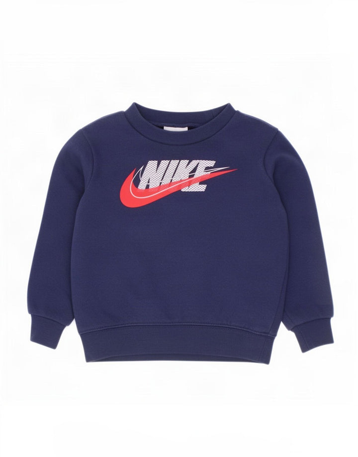 Nike Boys Graphic Sweatshirt Jumper 2-3 Years Navy Blue Cotton