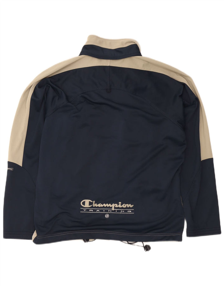 Champion Mens Graphic Tracksuit Top Jacket Medium Navy Blue Colourblock