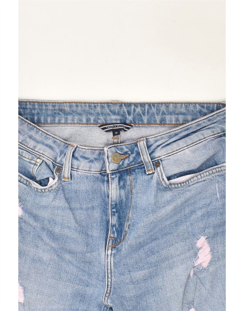 TOMMY HILFIGER Womens Distressed Straight Jeans W28 L26 Blue Cotton | Vintage Tommy Hilfiger | Thrift | Second-Hand Tommy Hilfiger | Used Clothing | Messina Hembry 