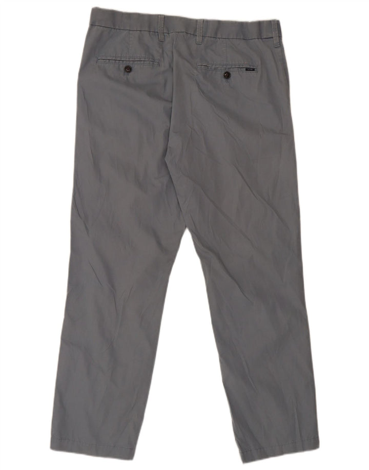 Marks & Spencer Mens Straight Regular Suit Trousers W34 L29 Blue Cotton