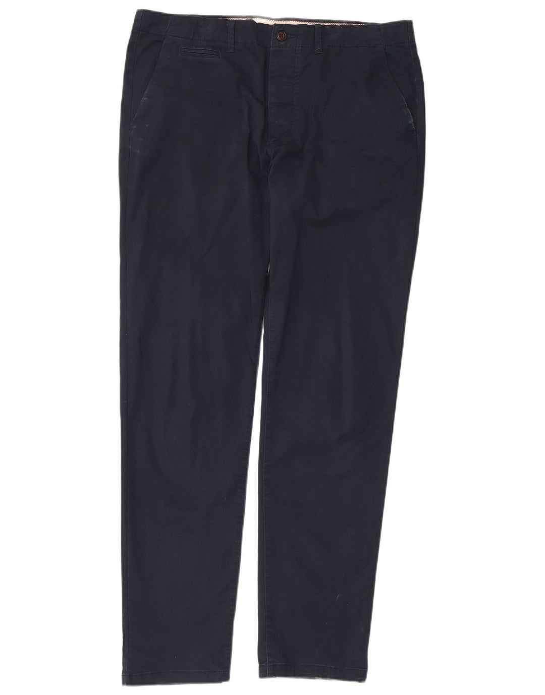 JACK & JONES Mens Slim Chino Trousers W34 L34 Navy Blue Cotton
