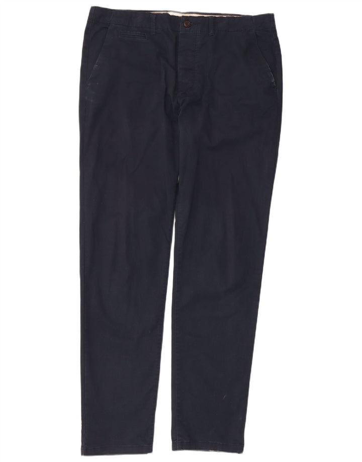 JACK & JONES Mens Slim Chino Trousers W34 L34 Navy Blue Cotton