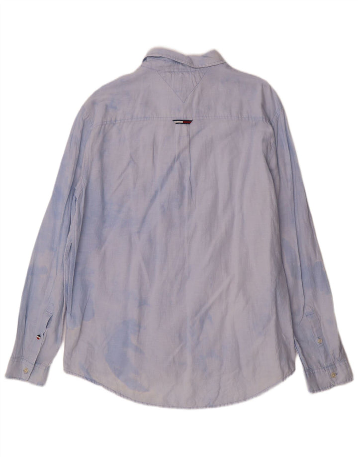 TOMMY HILFIGER Mens Regular Fit Shirt XL Blue Tie Dye Cotton