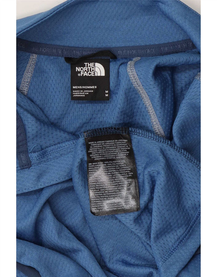 The North Face Mens Zip Neck Pullover Tracksuit Top Medium Blue Colourblock