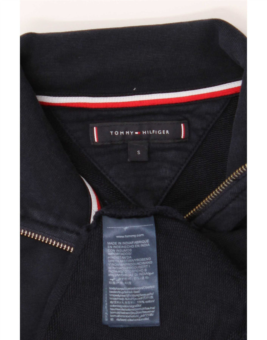 Tommy Hilfiger Mens Tracksuit Top Jacket Small Navy Blue Cotton