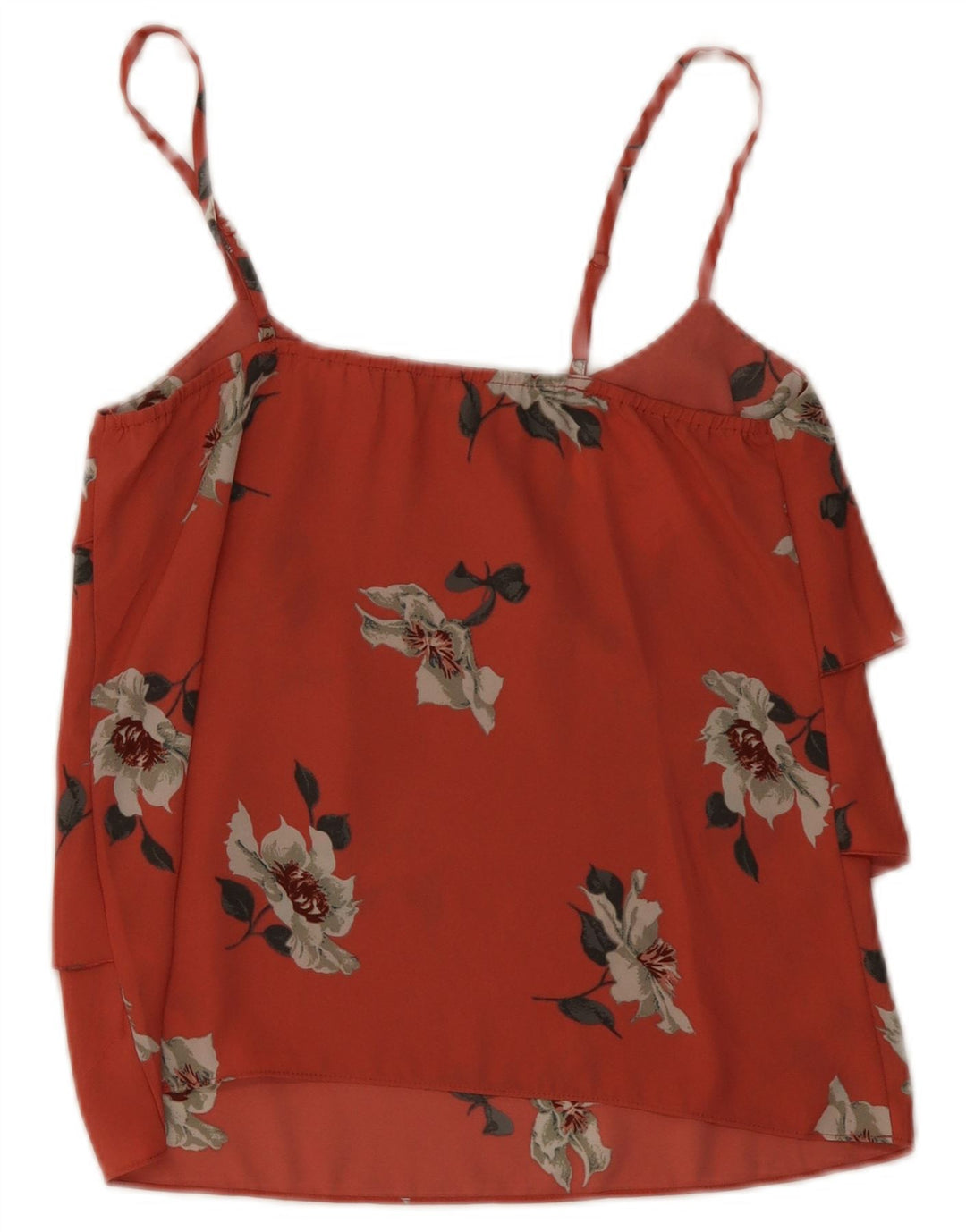 Oasis Womens Tiered Cami Top UK 8 Small Red Floral Polyester