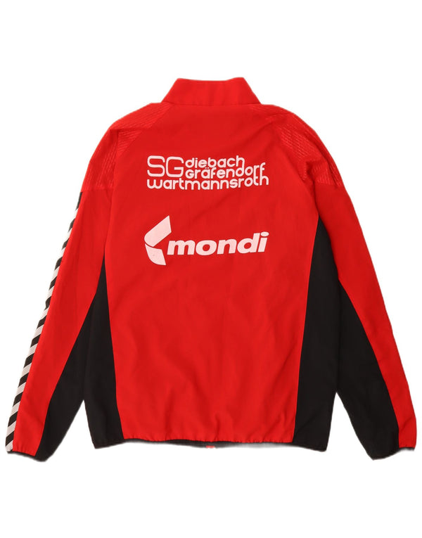 Hummel Mens Graphic Tracksuit Top Jacket Medium Red Colourblock Polyester
