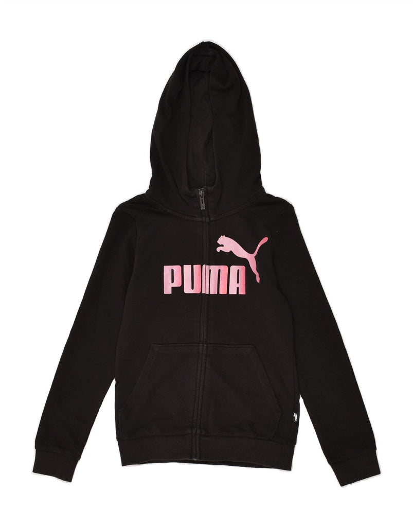 PUMA Boys Graphic Zip Hoodie Sweater 9-10 Years Black Cotton | Vintage Puma | Thrift | Second-Hand Puma | Used Clothing | Messina Hembry 