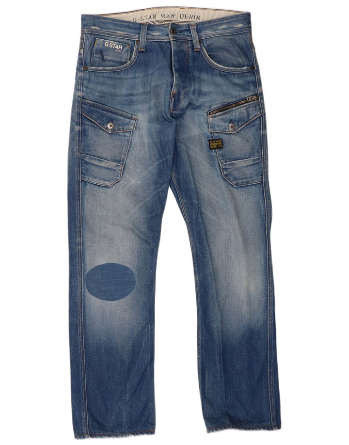 G-Star Mens Straight Jeans W32 L32 Blue Cotton