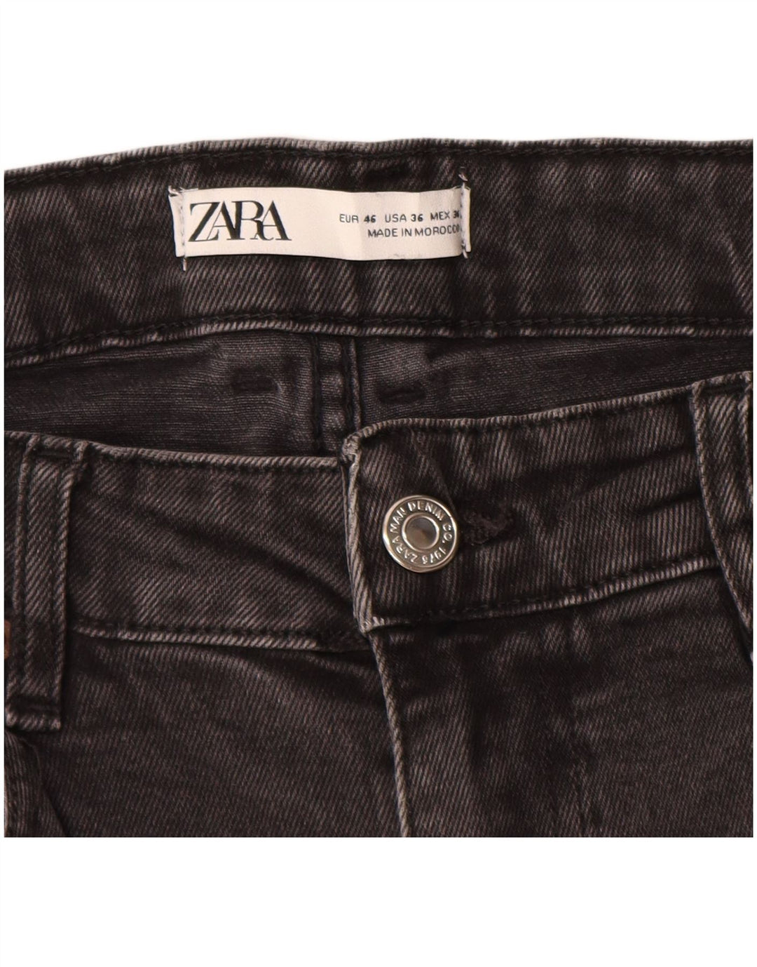 ZARA Mens Denim Shorts EU 46 XL W36 Grey Cotton