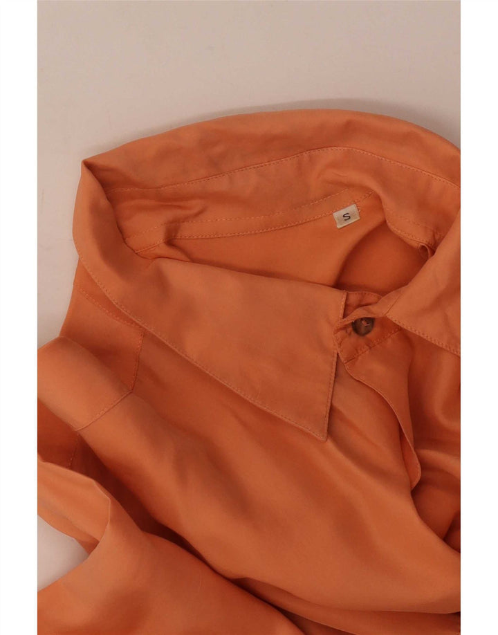 Vintage Mens Shirt Small Orange Silk