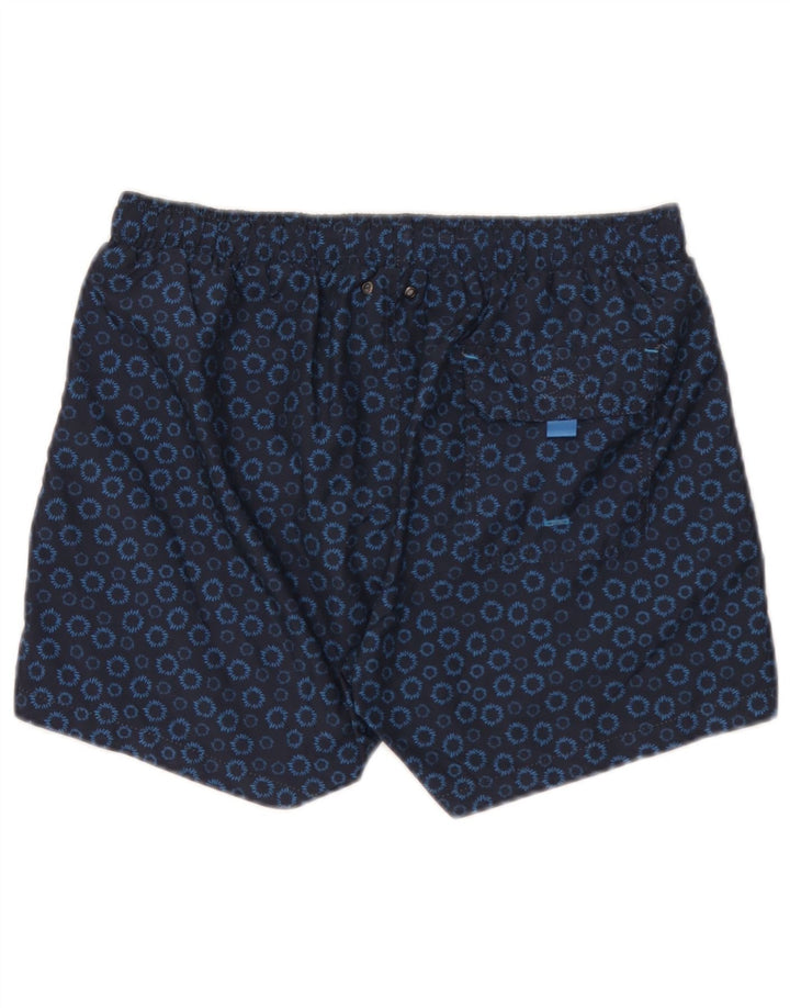 Gutteridge Mens Swimming Shorts Medium  Navy Blue Floral Polyester