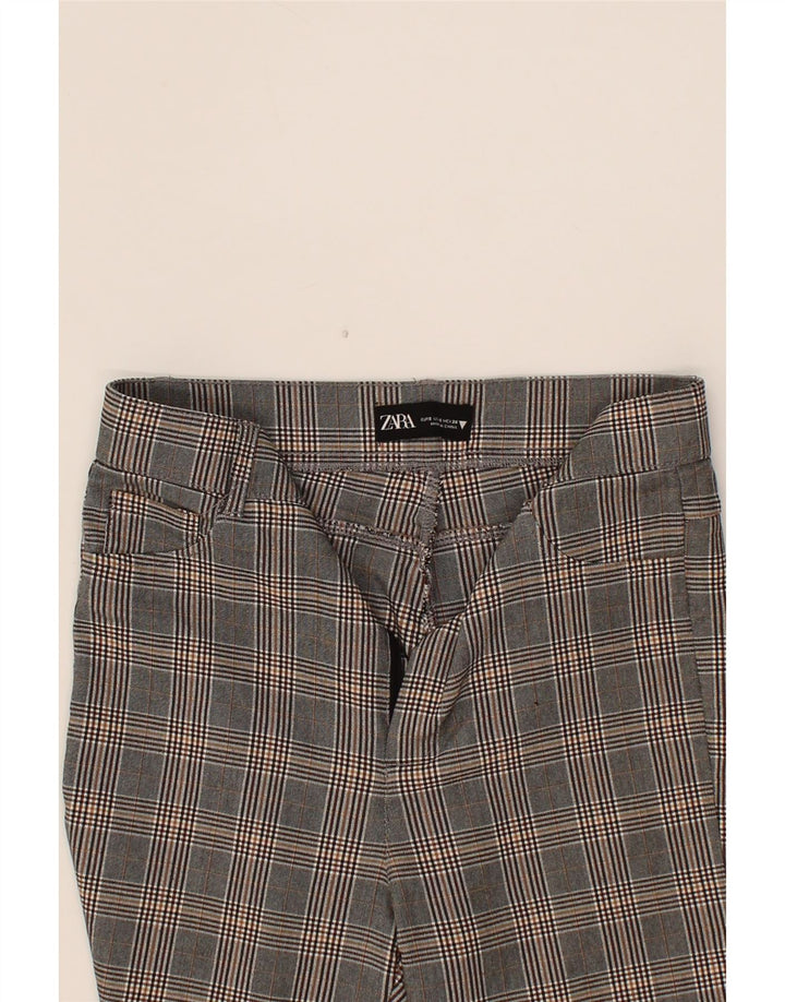 ZARA Womens Slim Casual Trousers Small W26 L27 Grey Check Vintage Zara and Second-Hand Zara from Messina Hembry 