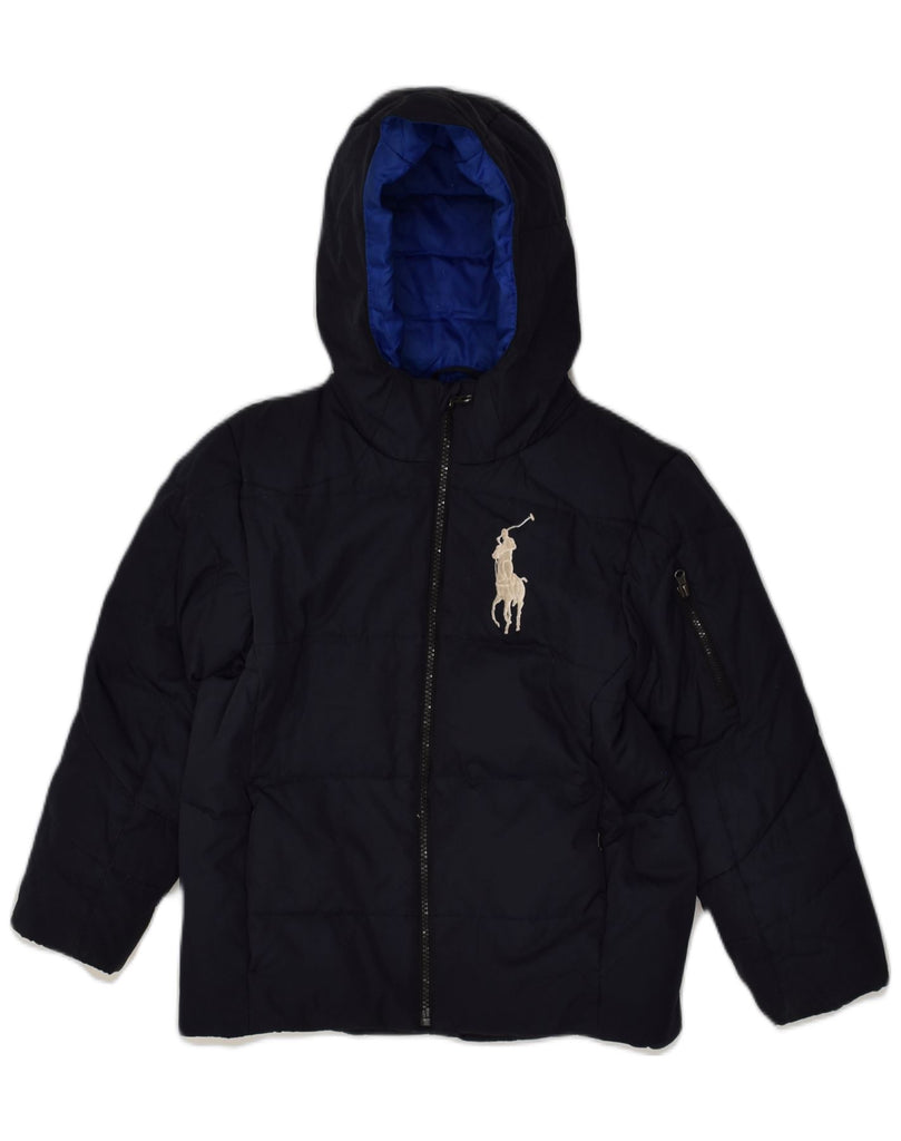 POLO RALPH LAUREN Boys Hooded Padded Jacket 6-7 Years Navy Blue Polyester | Vintage Polo Ralph Lauren | Thrift | Second-Hand Polo Ralph Lauren | Used Clothing | Messina Hembry 