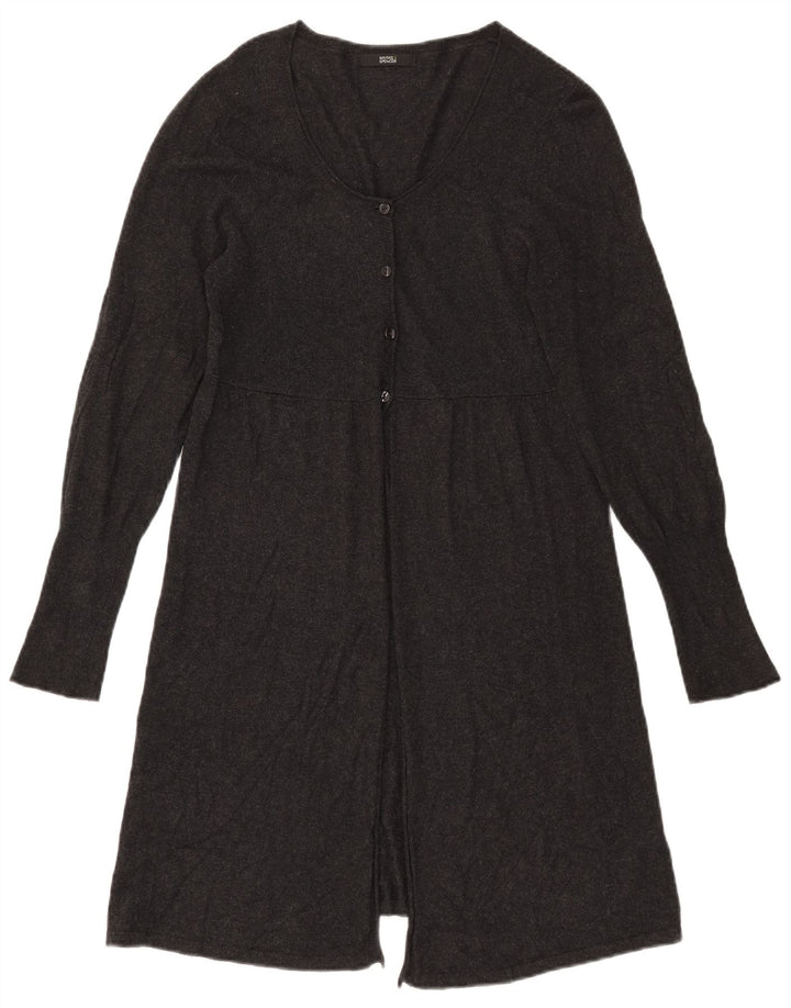Marks & Spencer Womens Longline Cardigan Sweater UK 14 Large Grey Viscose