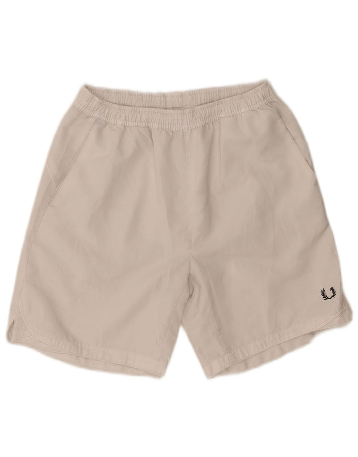 Fred Perry Mens Regular Fit Sport Shorts Medium White Polyester