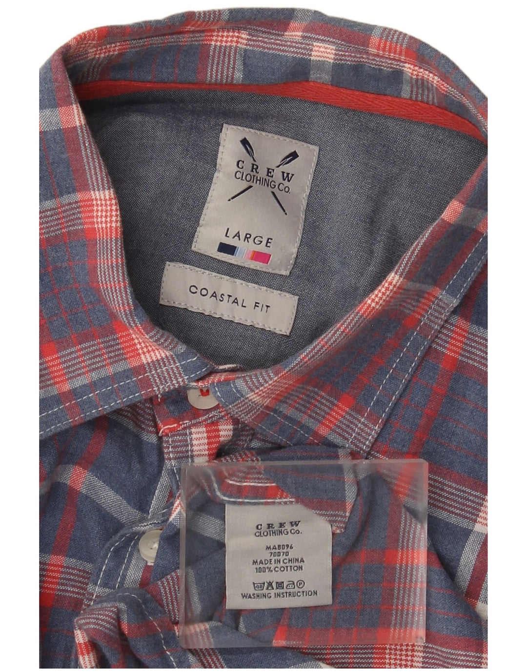 Crew Clothing Mens Coastal Fit Shirt Large Blue Check Cotton
