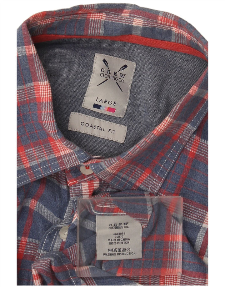 Crew Clothing Mens Coastal Fit Shirt Large Blue Check Cotton
