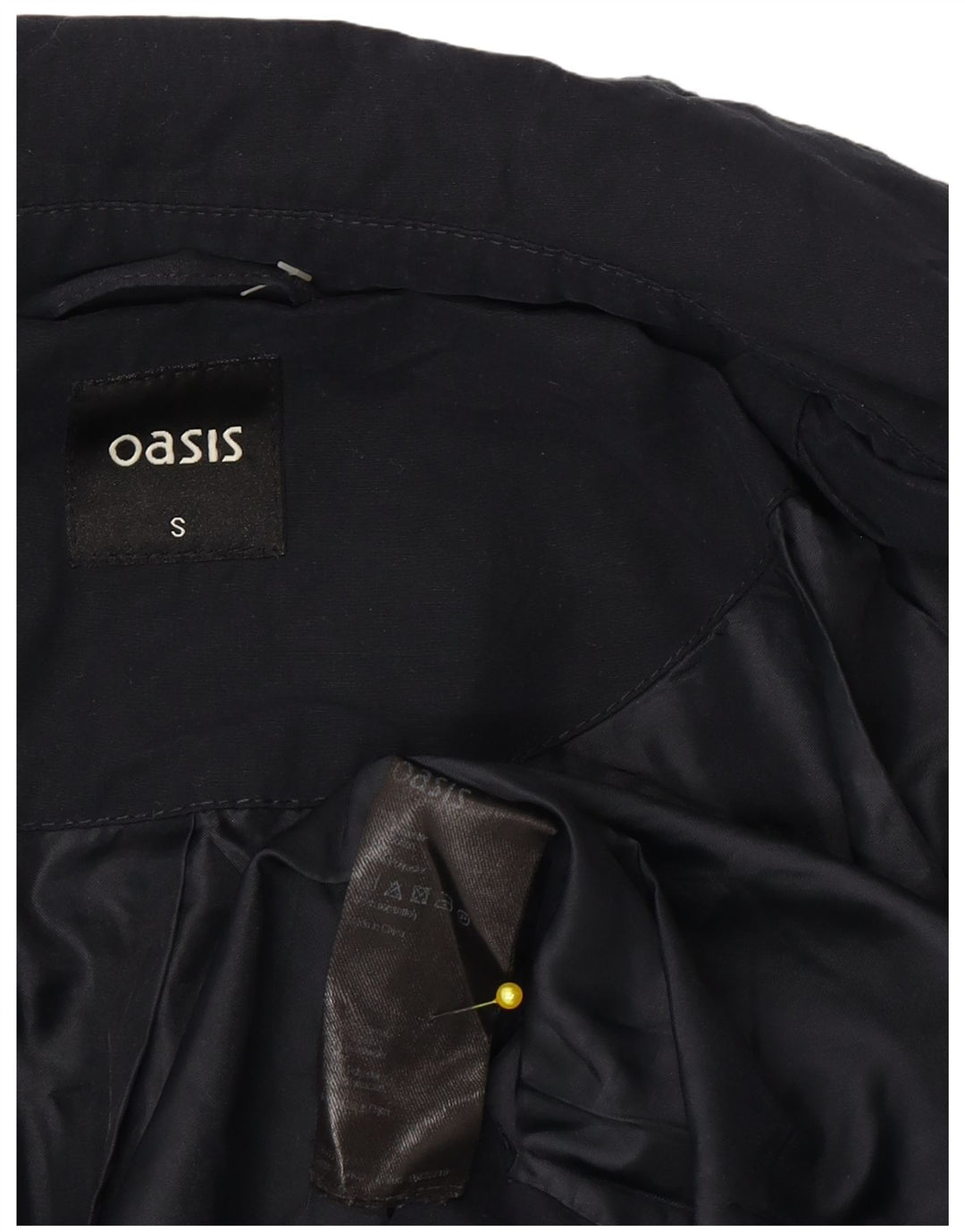 Oasis Womens Oversized Military Jacket UK 10 Small Navy Blue Polyester