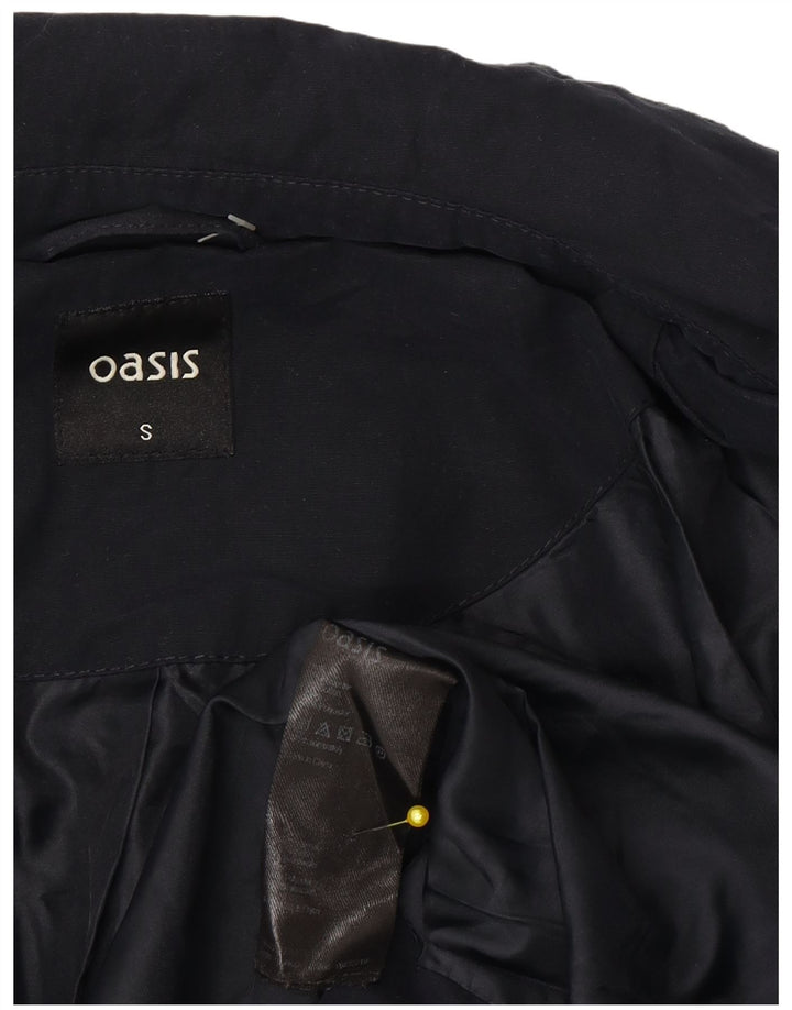 Oasis Womens Oversized Military Jacket UK 10 Small Navy Blue Polyester