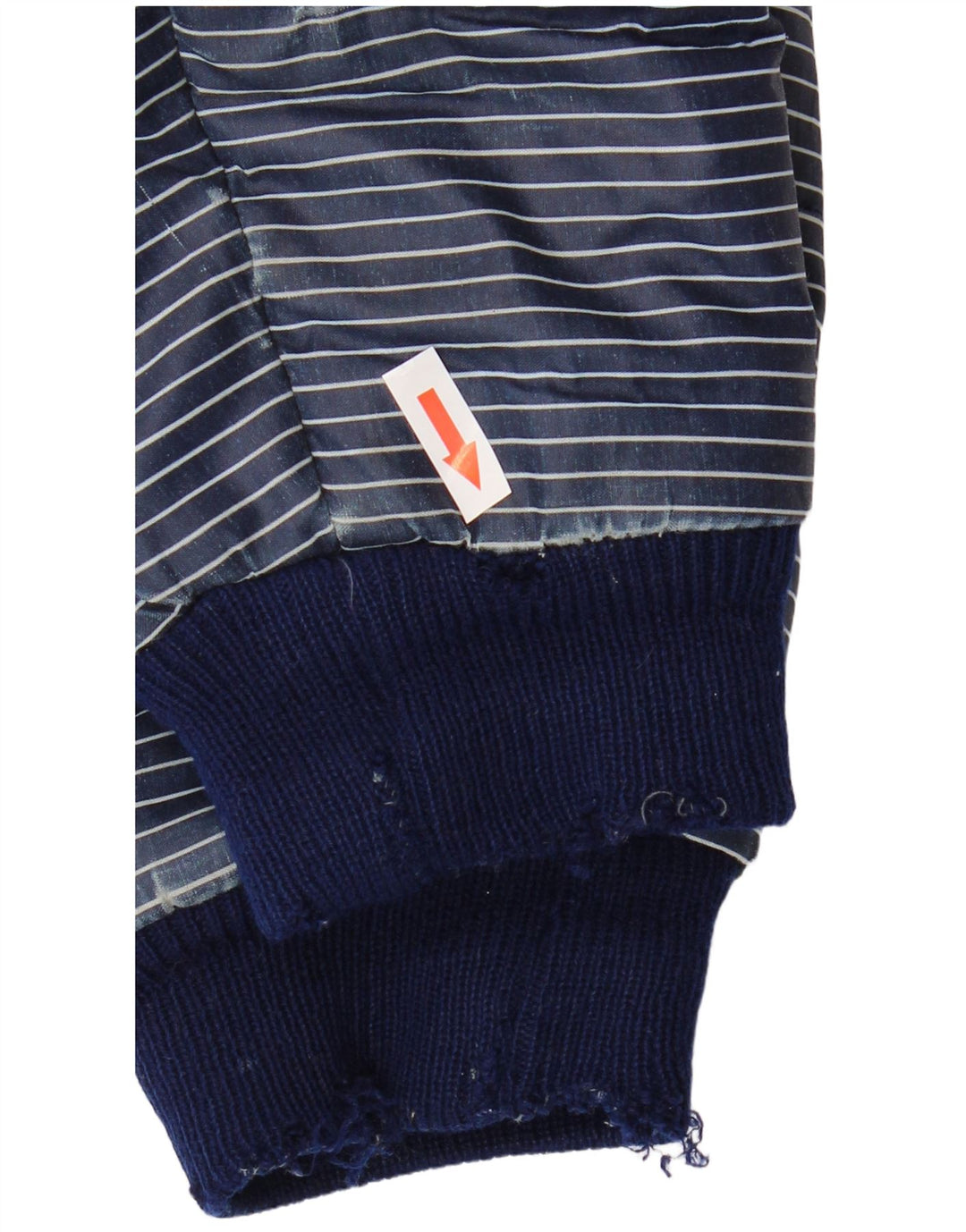 Vintage Mens Graphic Padded Jacket UK 40 Large Navy Blue Pinstripe