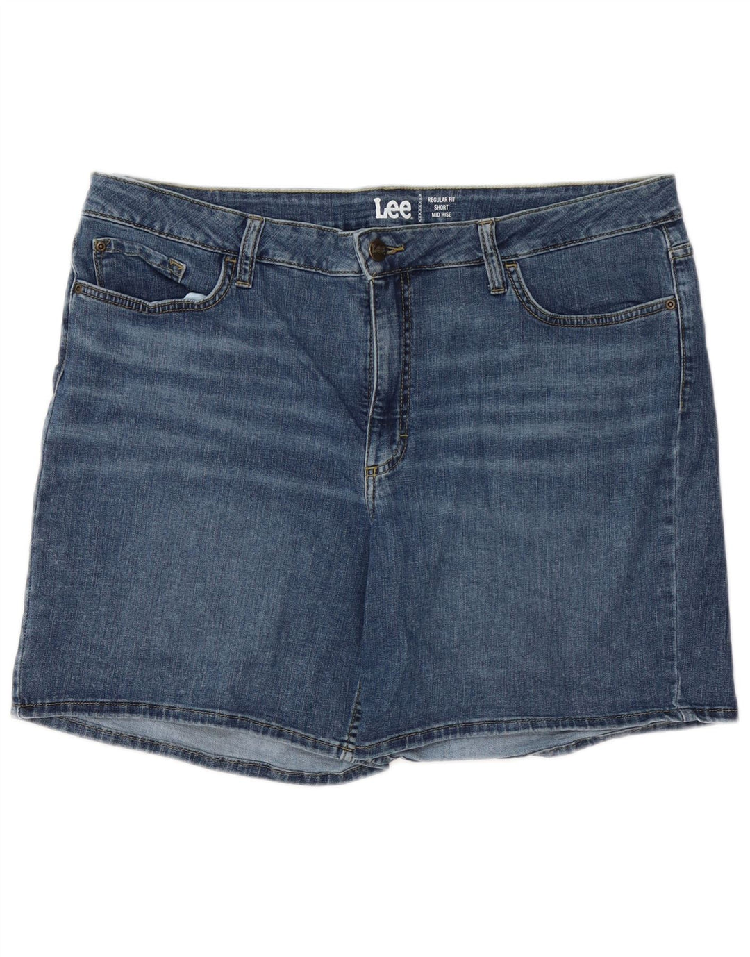 LEE Womens Mid Rise Regular Fit Denim Shorts US 20 3XL W40  Blue Cotton