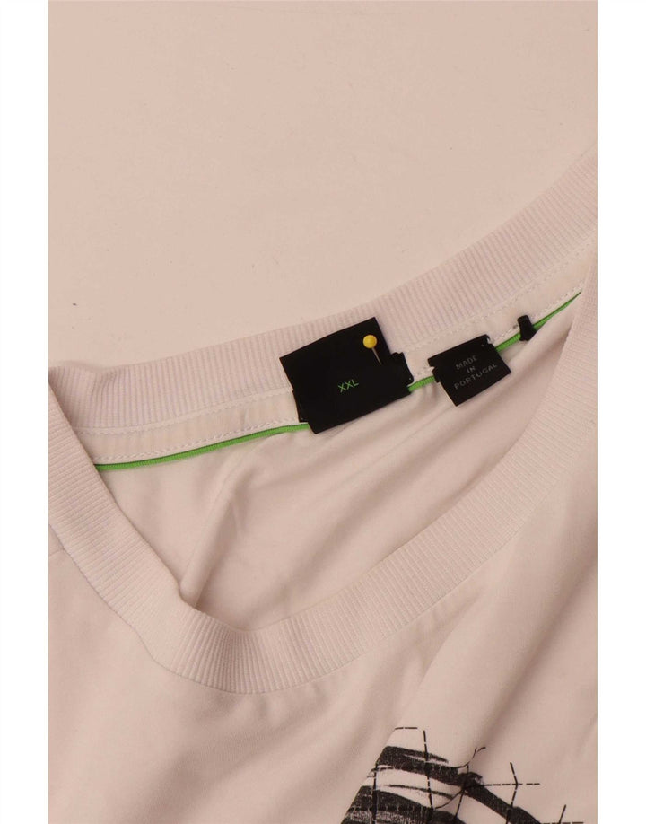 Hugo Boss Mens Graphic T-Shirt Top 2XL White