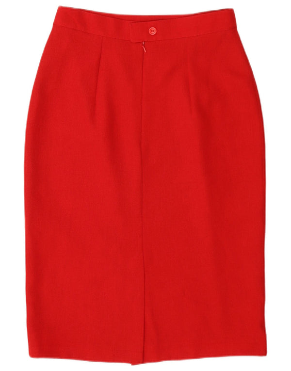 Libra Womens High Waist Pencil Skirt UK 10 Small W26 Red