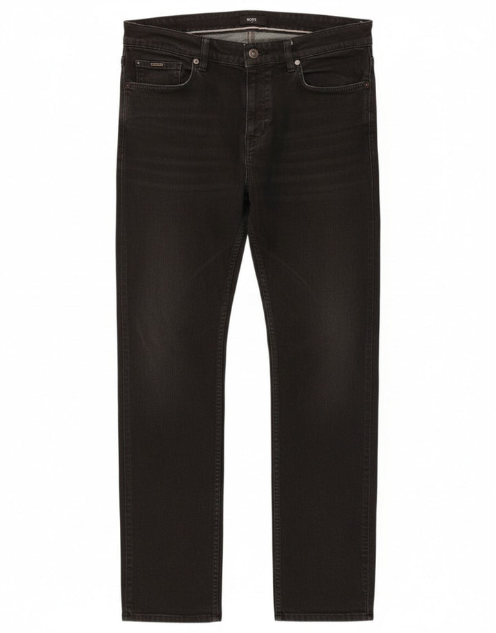 Hugo Boss Mens Slim Jeans W36 L32 Black Cotton