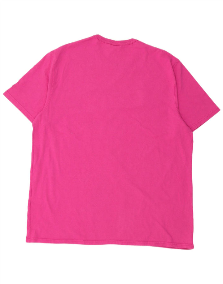 Champion Mens Graphic T-Shirt Top 2XL Pink Cotton