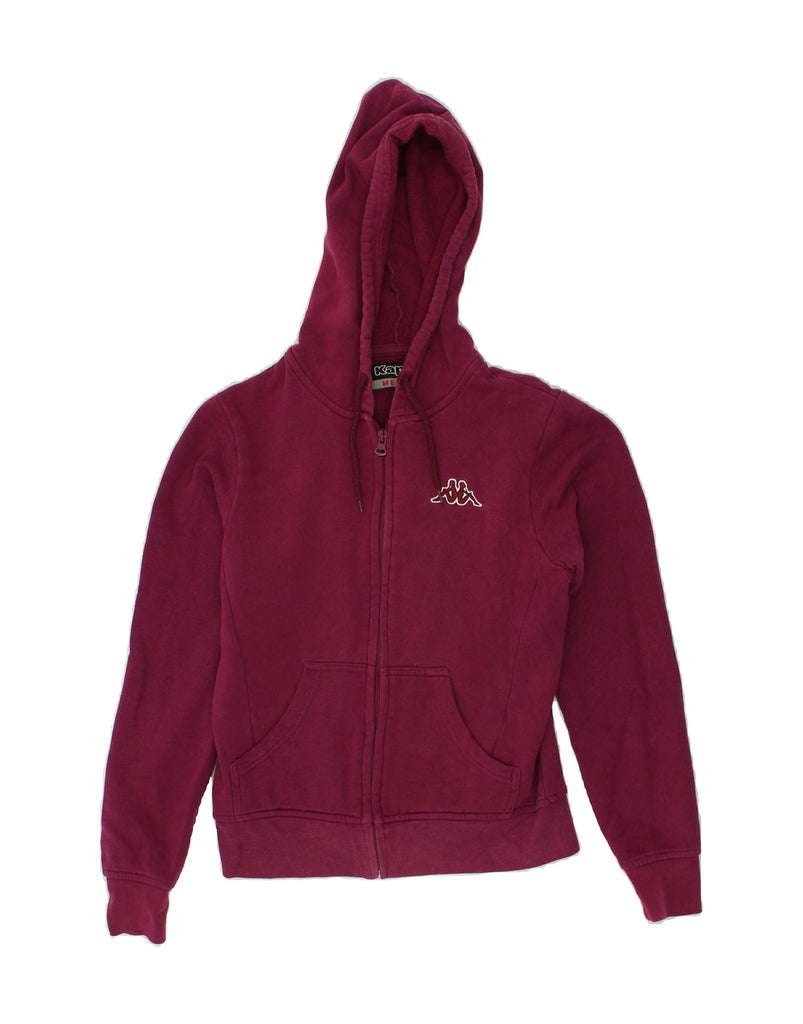 KAPPA Girls Graphic Zip Hoodie Sweater 7-8 Years Medium Burgundy Cotton | Vintage Kappa | Thrift | Second-Hand Kappa | Used Clothing | Messina Hembry 