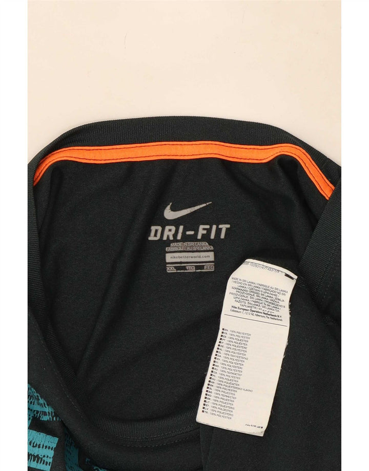 Nike Mens Graphic T-Shirt Top 2XL Green Polyester