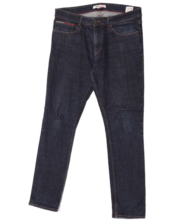 Tommy Hilfiger Mens Slim Jeans W34 L32 Blue Cotton