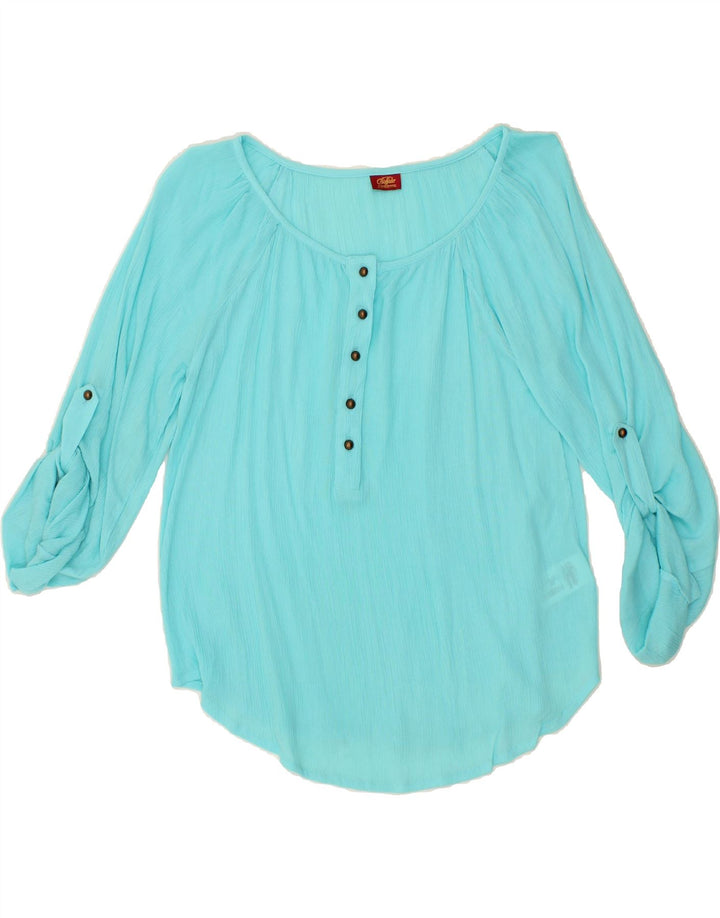 BUFFALO Womens Oversized Blouse Top UK 6/8 Small Turquoise Viscose Vintage Buffalo and Second-Hand Buffalo from Messina Hembry 