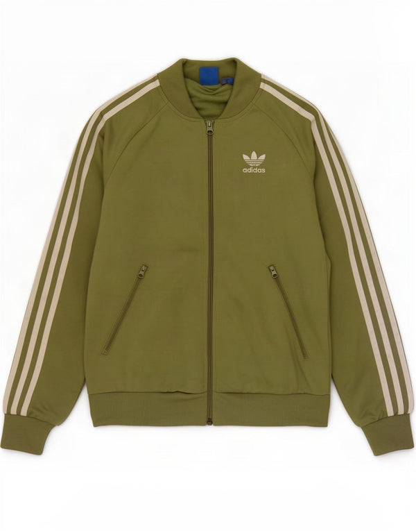 Adidas Womens Graphic Tracksuit Top Jacket UK 8 Small Green Polyester