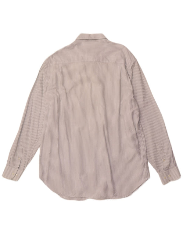 ARMANI COLLEZIONI Mens Shirt Size 44 17 1/2 XL Blue Striped Cotton