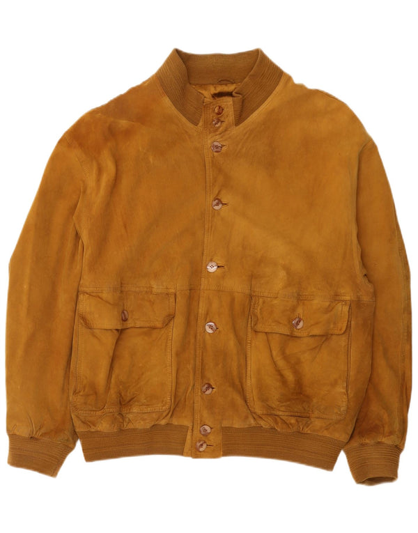 Vintage Mens Suede Bomber Jacket UK 42 XL Brown