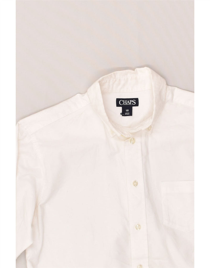 CHAPS Boys Shirt 15-16 Years White Cotton | Vintage Chaps | Thrift | Second-Hand Chaps | Used Clothing | Messina Hembry 