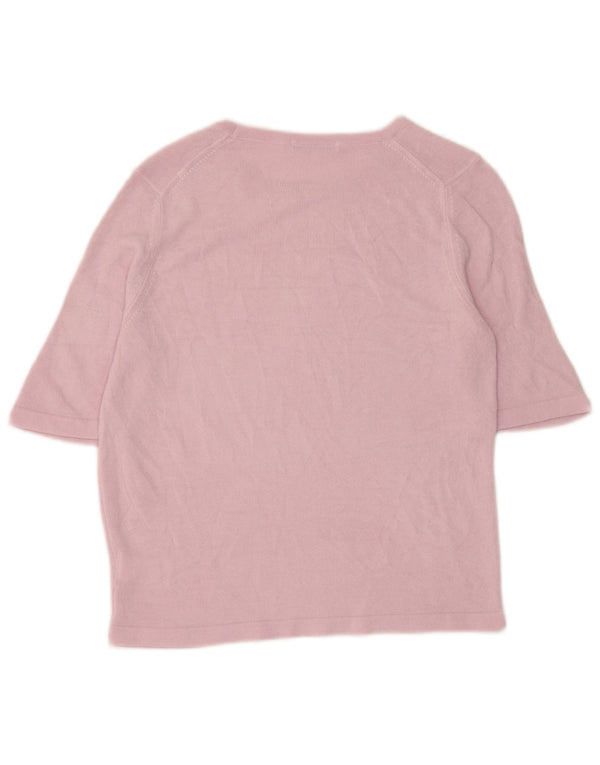 Marks & Spencer Womens Top 3/4 Sleeve UK 10 Small Purple Acrylic