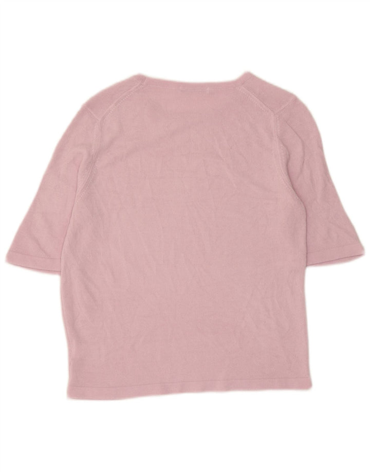 Marks & Spencer Womens Top 3/4 Sleeve UK 10 Small Purple Acrylic