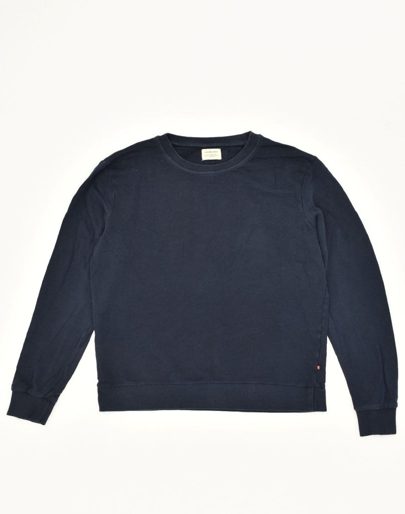 JACK & JONES Mens Sweatshirt Jumper Small Navy Blue Cotton | Vintage Jack & Jones | Thrift | Second-Hand Jack & Jones | Used Clothing | Messina Hembry 